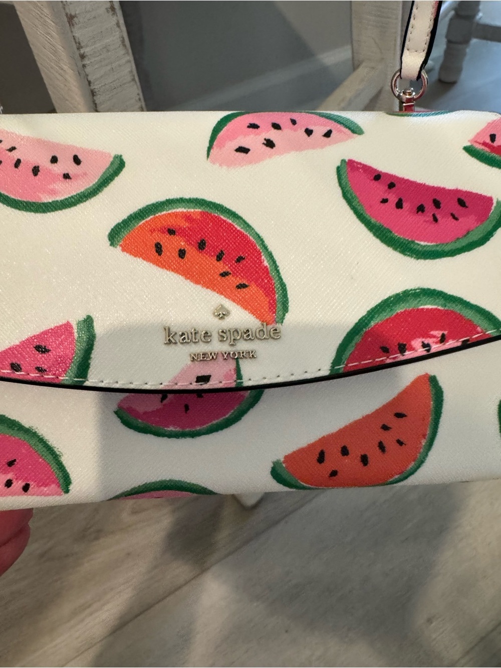 kate spade White Watermelon Print crossbody with Pink & Red Slices